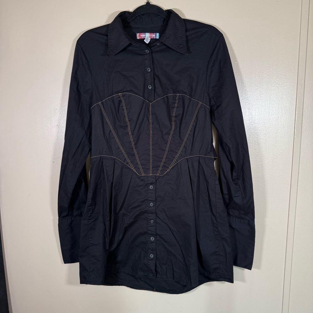 Urban Outfitters Taurus Witchy Corset Shirt Dress Black Size Large - Picture 2 of 9